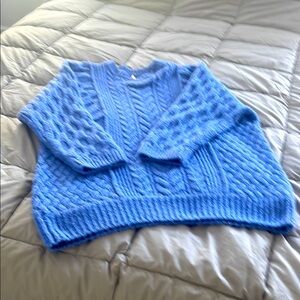 Blue Cable Knit Sweater
